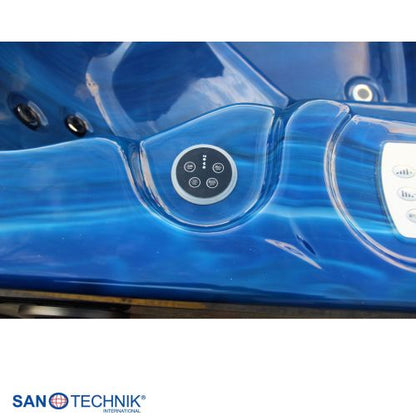 Sanotechnik PALMA OUTDOOR WHIRLPOOL blue marble inkl. Abdeckung und Stiege 190x190x86 cm