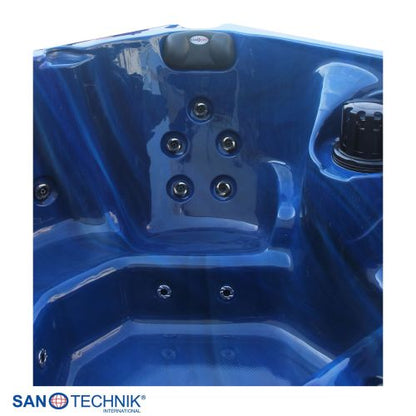 Sanotechnik PALMA OUTDOOR WHIRLPOOL blue marble inkl. Abdeckung und Stiege 190x190x86 cm
