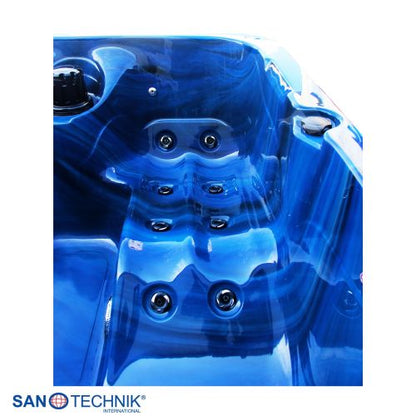 Sanotechnik PALMA OUTDOOR WHIRLPOOL blue marble inkl. Abdeckung und Stiege 190x190x86 cm