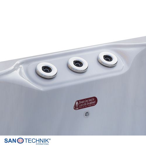 Sanotechnik MAURITSIUS OUTDOOR Whirlpool white marble inkl. Abdeckung und Stiege 210x160x90 cm