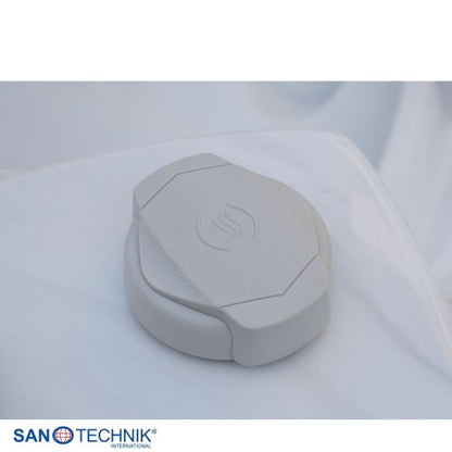 Sanotechnik MAURITSIUS OUTDOOR Whirlpool white marble inkl. Abdeckung und Stiege 210x160x90 cm