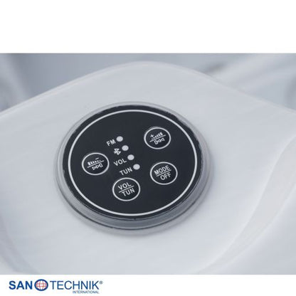 Sanotechnik MAURITSIUS OUTDOOR Whirlpool white marble inkl. Abdeckung und Stiege 210x160x90 cm