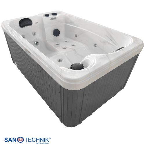 Sanotechnik SPLIT OUTDOOR WHIRLPOOL white marble inkl. Abdeckung 175x115x70 cm