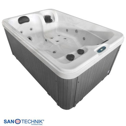 Sanotechnik SPLIT OUTDOOR WHIRLPOOL white marble inkl. Abdeckung 175x115x70 cm