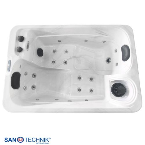 Sanotechnik SPLIT OUTDOOR WHIRLPOOL white marble inkl. Abdeckung 175x115x70 cm