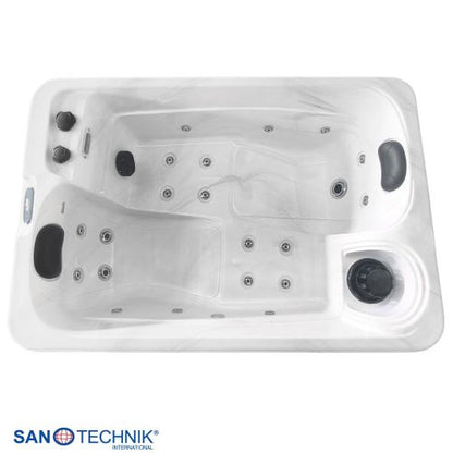 Sanotechnik SPLIT OUTDOOR WHIRLPOOL white marble inkl. Abdeckung 175x115x70 cm