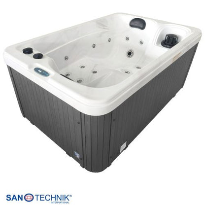 Sanotechnik SPLIT OUTDOOR WHIRLPOOL white marble inkl. Abdeckung 175x115x70 cm