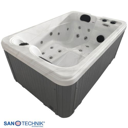 Sanotechnik SPLIT OUTDOOR WHIRLPOOL white marble inkl. Abdeckung 175x115x70 cm