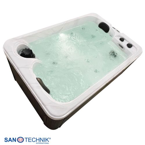 Sanotechnik SPLIT OUTDOOR WHIRLPOOL white marble inkl. Abdeckung 175x115x70 cm