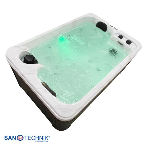 Sanotechnik SPLIT OUTDOOR WHIRLPOOL white marble inkl. Abdeckung 175x115x70 cm