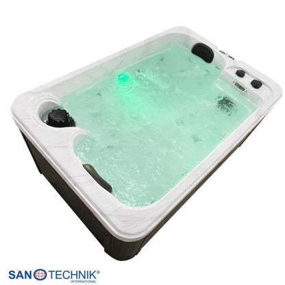 Sanotechnik SPLIT OUTDOOR WHIRLPOOL white marble inkl. Abdeckung 175x115x70 cm