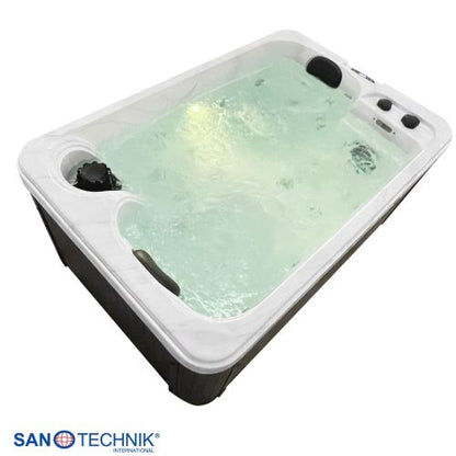 Sanotechnik SPLIT OUTDOOR WHIRLPOOL white marble inkl. Abdeckung 175x115x70 cm