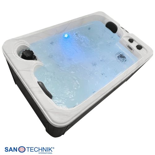 Sanotechnik SPLIT OUTDOOR WHIRLPOOL white marble inkl. Abdeckung 175x115x70 cm