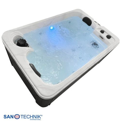 Sanotechnik SPLIT OUTDOOR WHIRLPOOL white marble inkl. Abdeckung 175x115x70 cm