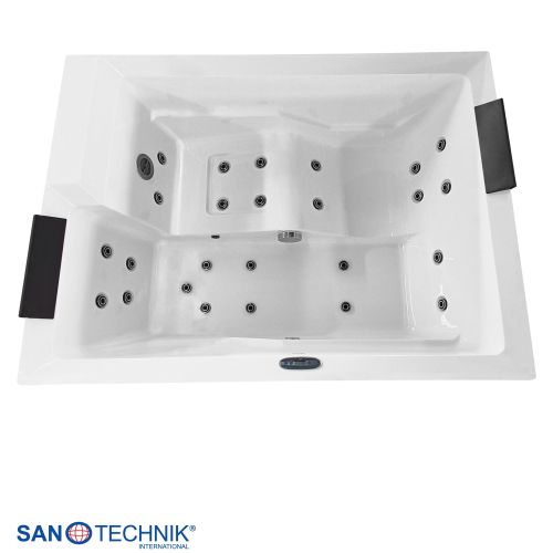 Sanotechnik KORFU OUTDOOR WHIRLPOOL white inkl. Abdeckung und Stiege 190x140x70 cm