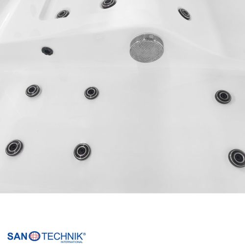 Sanotechnik KORFU OUTDOOR WHIRLPOOL white inkl. Abdeckung und Stiege 190x140x70 cm