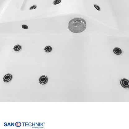 Sanotechnik KORFU OUTDOOR WHIRLPOOL white inkl. Abdeckung und Stiege 190x140x70 cm