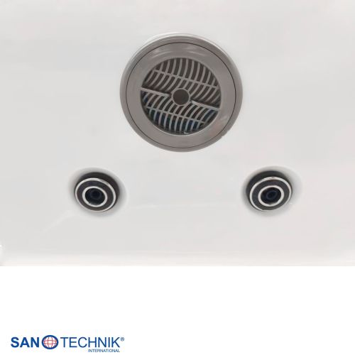 Sanotechnik KORFU OUTDOOR WHIRLPOOL white inkl. Abdeckung und Stiege 190x140x70 cm