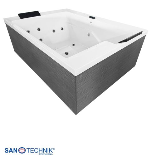 Sanotechnik KORFU OUTDOOR WHIRLPOOL white inkl. Abdeckung und Stiege 190x140x70 cm