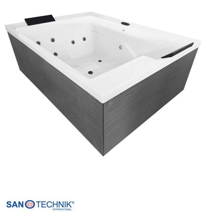 Sanotechnik KORFU OUTDOOR WHIRLPOOL white inkl. Abdeckung und Stiege 190x140x70 cm