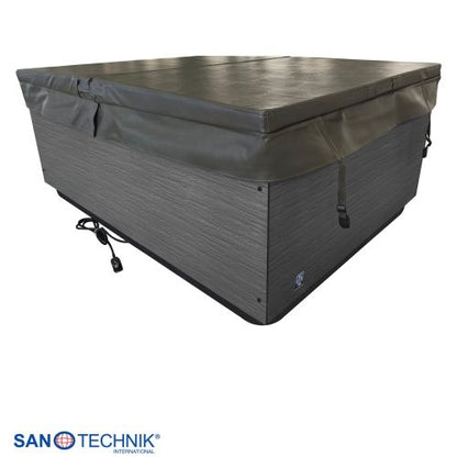 Sanotechnik KORFU OUTDOOR WHIRLPOOL white inkl. Abdeckung und Stiege 190x140x70 cm