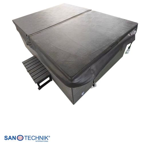 Sanotechnik KORFU OUTDOOR WHIRLPOOL white inkl. Abdeckung und Stiege 190x140x70 cm