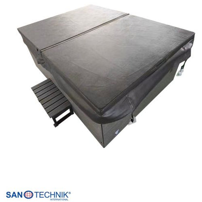 Sanotechnik KORFU OUTDOOR WHIRLPOOL white inkl. Abdeckung und Stiege 190x140x70 cm