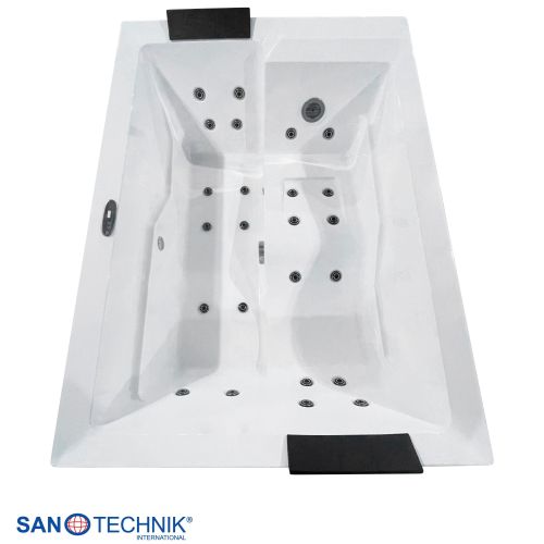 Sanotechnik ZADAR OUTDOOR WHIRLPOOL white inkl. Abdeckung und Stiege 190x140x70 cm