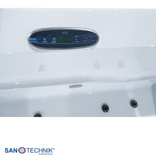 Sanotechnik ZADAR OUTDOOR WHIRLPOOL white inkl. Abdeckung und Stiege 190x140x70 cm