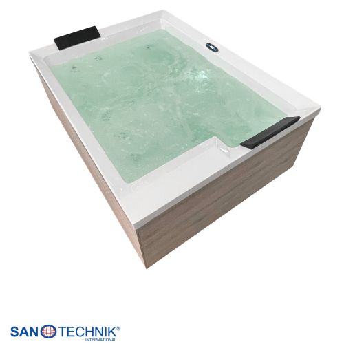 Sanotechnik ZADAR OUTDOOR WHIRLPOOL white inkl. Abdeckung und Stiege 190x140x70 cm
