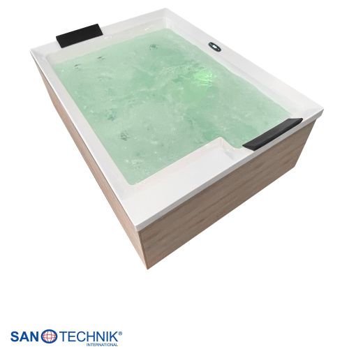 Sanotechnik ZADAR OUTDOOR WHIRLPOOL white inkl. Abdeckung und Stiege 190x140x70 cm