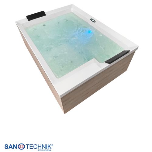 Sanotechnik ZADAR OUTDOOR WHIRLPOOL white inkl. Abdeckung und Stiege 190x140x70 cm