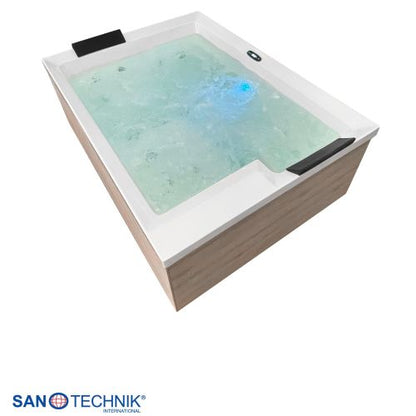 Sanotechnik ZADAR OUTDOOR WHIRLPOOL white inkl. Abdeckung und Stiege 190x140x70 cm