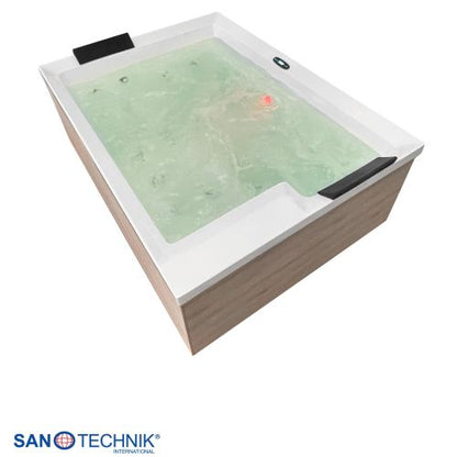 Sanotechnik ZADAR OUTDOOR WHIRLPOOL white inkl. Abdeckung und Stiege 190x140x70 cm