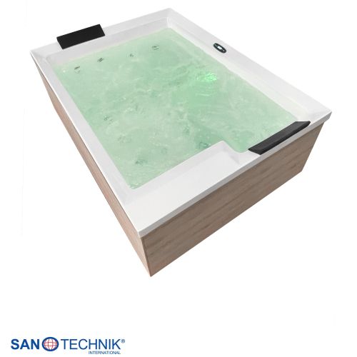 Sanotechnik ZADAR OUTDOOR WHIRLPOOL white inkl. Abdeckung und Stiege 190x140x70 cm