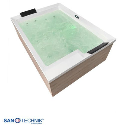 Sanotechnik ZADAR OUTDOOR WHIRLPOOL white inkl. Abdeckung und Stiege 190x140x70 cm