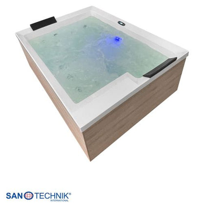 Sanotechnik ZADAR OUTDOOR WHIRLPOOL white inkl. Abdeckung und Stiege 190x140x70 cm