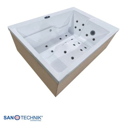 Sanotechnik ZADAR OUTDOOR WHIRLPOOL white inkl. Abdeckung und Stiege 190x140x70 cm