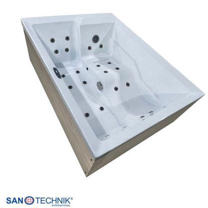 Sanotechnik ZADAR OUTDOOR WHIRLPOOL white inkl. Abdeckung und Stiege 190x140x70 cm