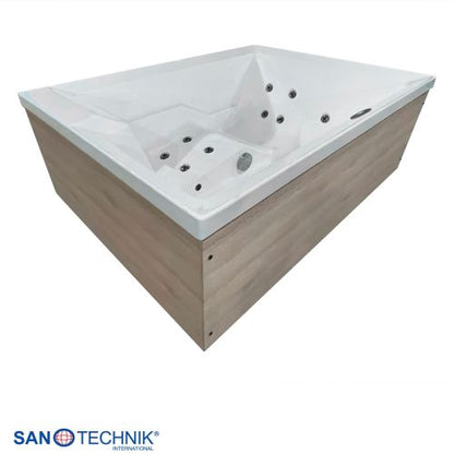 Sanotechnik ZADAR OUTDOOR WHIRLPOOL white inkl. Abdeckung und Stiege 190x140x70 cm