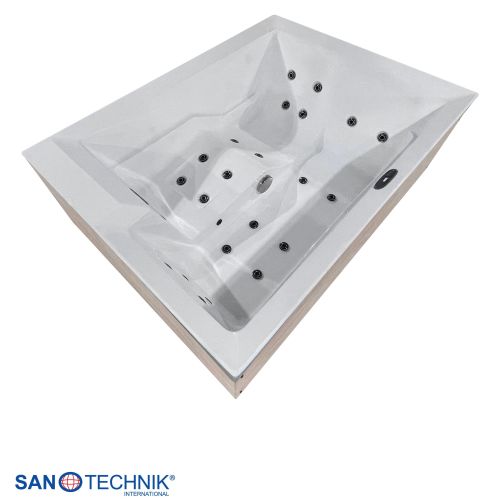 Sanotechnik ZADAR OUTDOOR WHIRLPOOL white inkl. Abdeckung und Stiege 190x140x70 cm