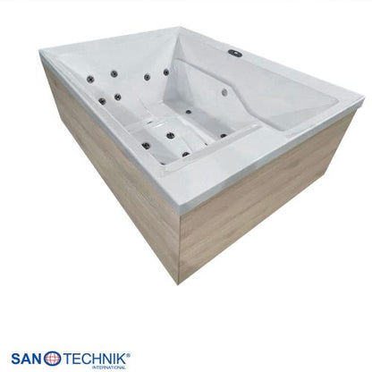 Sanotechnik ZADAR OUTDOOR WHIRLPOOL white inkl. Abdeckung und Stiege 190x140x70 cm