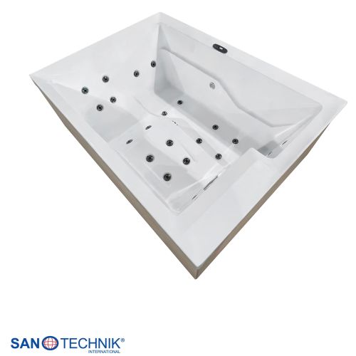 Sanotechnik ZADAR OUTDOOR WHIRLPOOL white inkl. Abdeckung und Stiege 190x140x70 cm