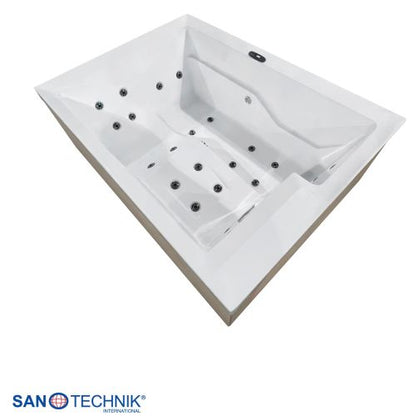 Sanotechnik ZADAR OUTDOOR WHIRLPOOL white inkl. Abdeckung und Stiege 190x140x70 cm