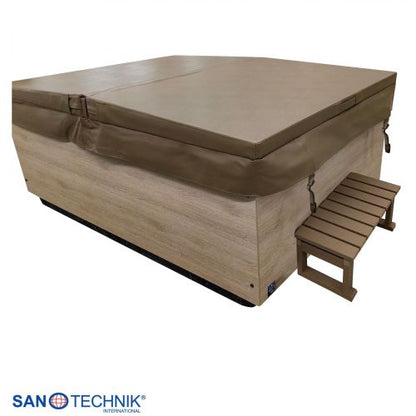 Sanotechnik ZADAR OUTDOOR WHIRLPOOL white inkl. Abdeckung und Stiege 190x140x70 cm