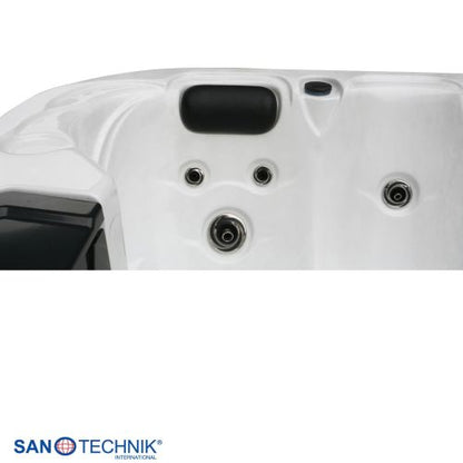 Sanotechnik TAHITI OUTDOOR WHIRLPOOL white marble inkl. Abdeckung und Stiege 200x200x88 cm