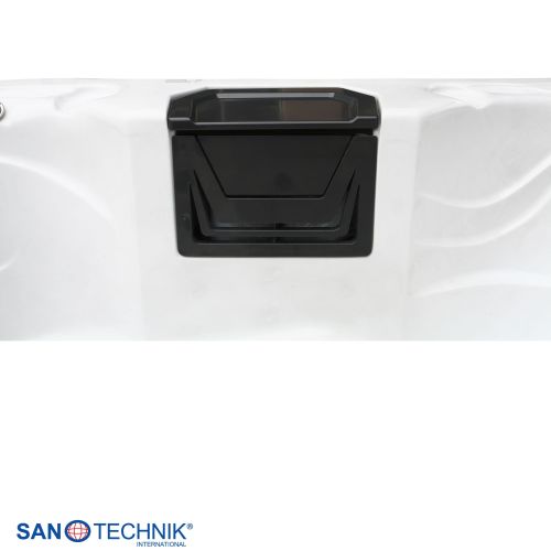 Sanotechnik TAHITI OUTDOOR WHIRLPOOL white marble inkl. Abdeckung und Stiege 200x200x88 cm