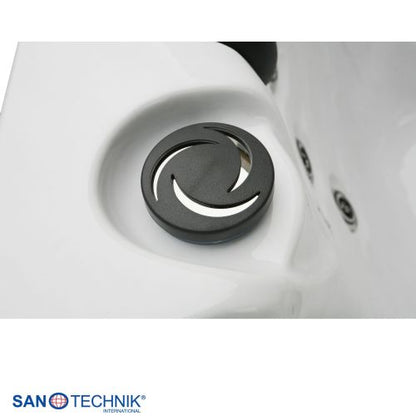 Sanotechnik TAHITI OUTDOOR WHIRLPOOL white marble inkl. Abdeckung und Stiege 200x200x88 cm