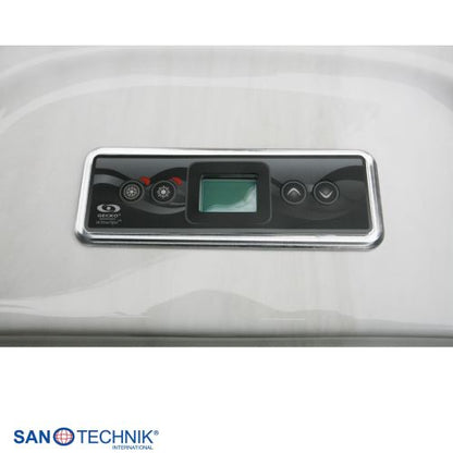 Sanotechnik TAHITI OUTDOOR WHIRLPOOL white marble inkl. Abdeckung und Stiege 200x200x88 cm