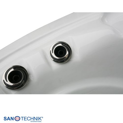 Sanotechnik TAHITI OUTDOOR WHIRLPOOL white marble inkl. Abdeckung und Stiege 200x200x88 cm